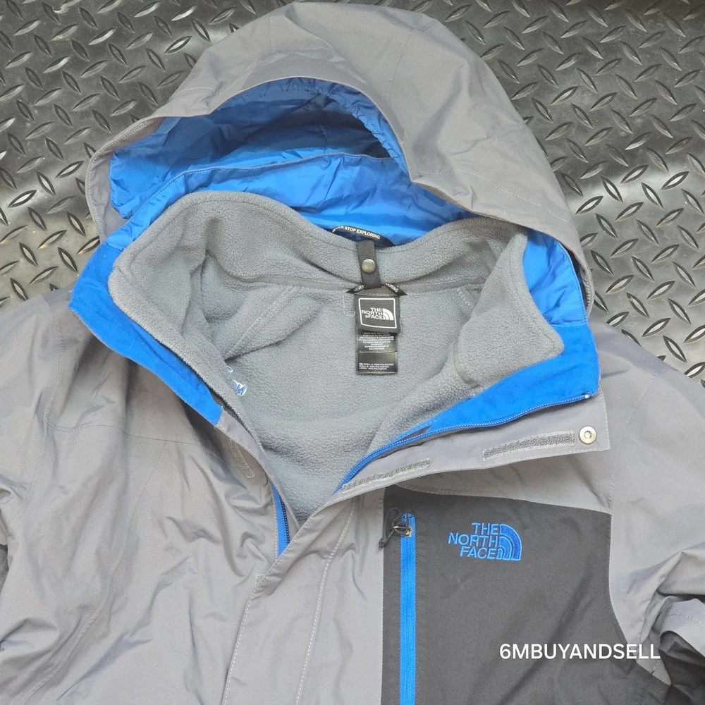 The North Face HyVent Atlas Triclimate Jacket Gray Blue LG 3-in-1‎ Large